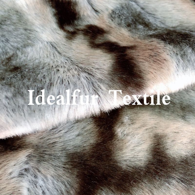 Embossed Luxury Synthetic Fur/Strip Printing Faux Animal Fur