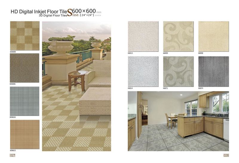 600X600 Anti-Slip Carpet Flooring Glazed Ceramic Tile for Bedroom
