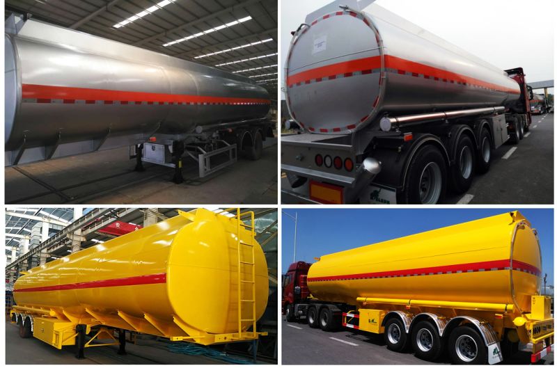 Aluminum 42000 Liters Oil Tanker Semi Trailer Fuel Tank Trailer