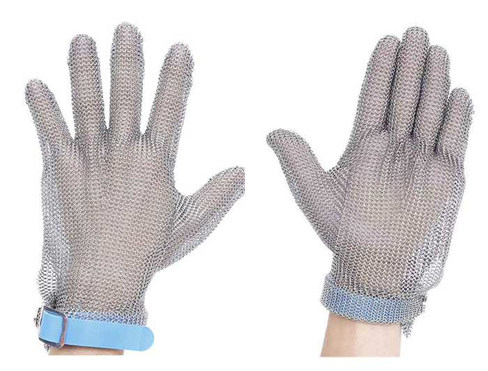 Silicone Rubber Strap Ring Mesh Safety Glove