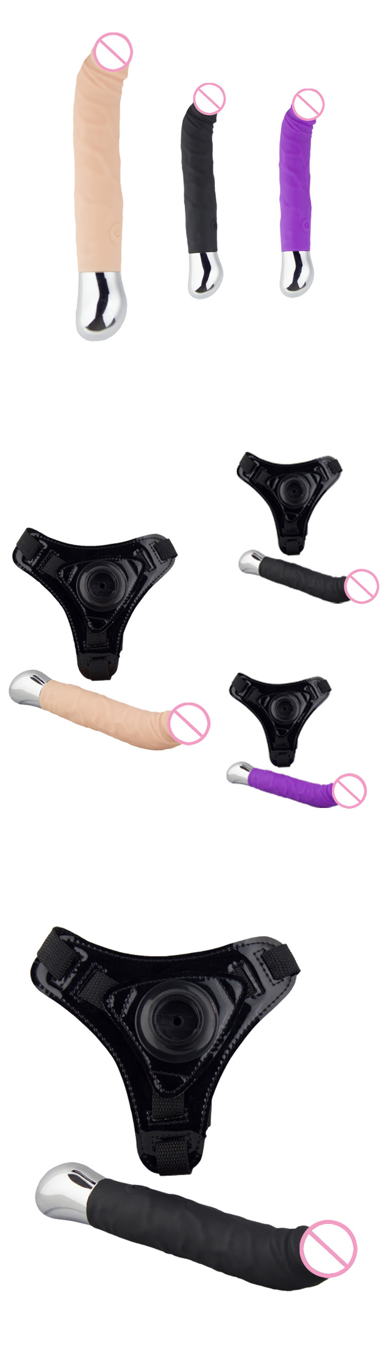 Luxury Strap on Harness Belt and Handle Rechargeable Vibrating Strapon Dildo Wearable Penis