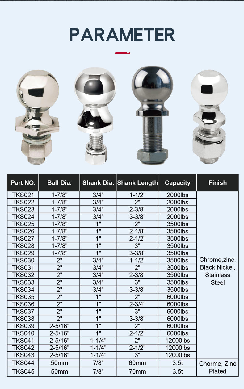 Chrome Trailer Hitch Ball/ Hitch Ball Amount/Tow Ball