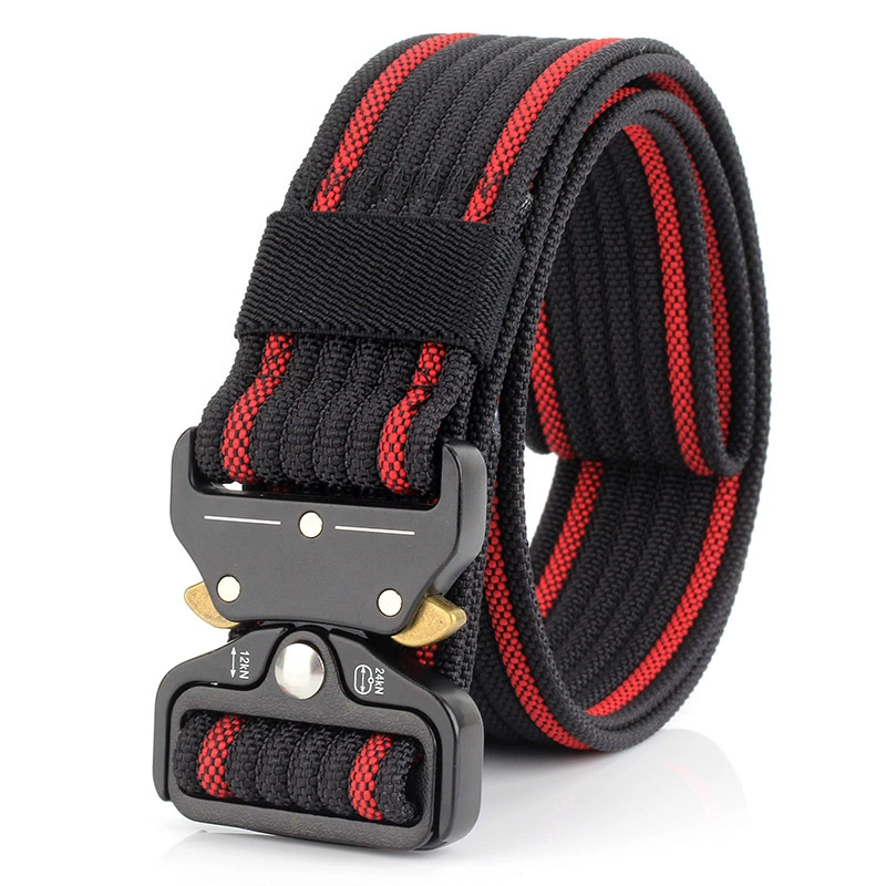 Tactical Belt, Military Style Webbing Belt with Heavy-Duty Quick-Release Metal Alloy Buckle