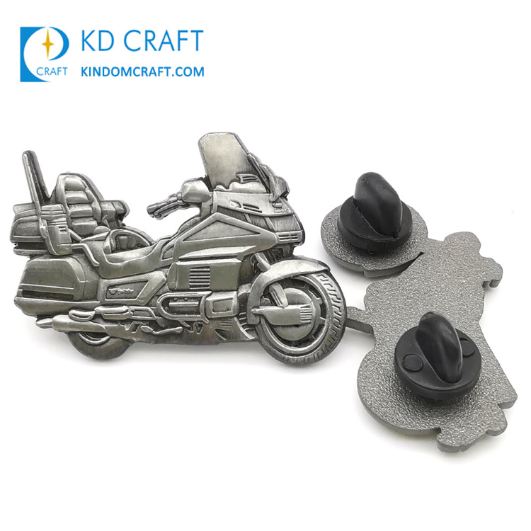 Manufacturer Personalized Custom Embossed 3D Antique Plating Metal Chrome Motorbike Motorcycle Badges
