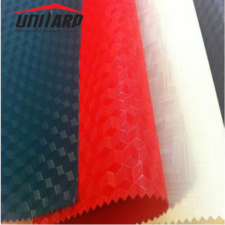 Grey Embossing Tarpaulin 1000*1000d PVC Plastic Embossed Tarp for Awning