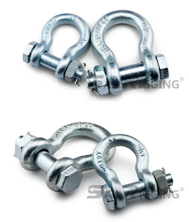 Hot DIP Galvanized Us Type G2130 Drop Forged Bow Shackles