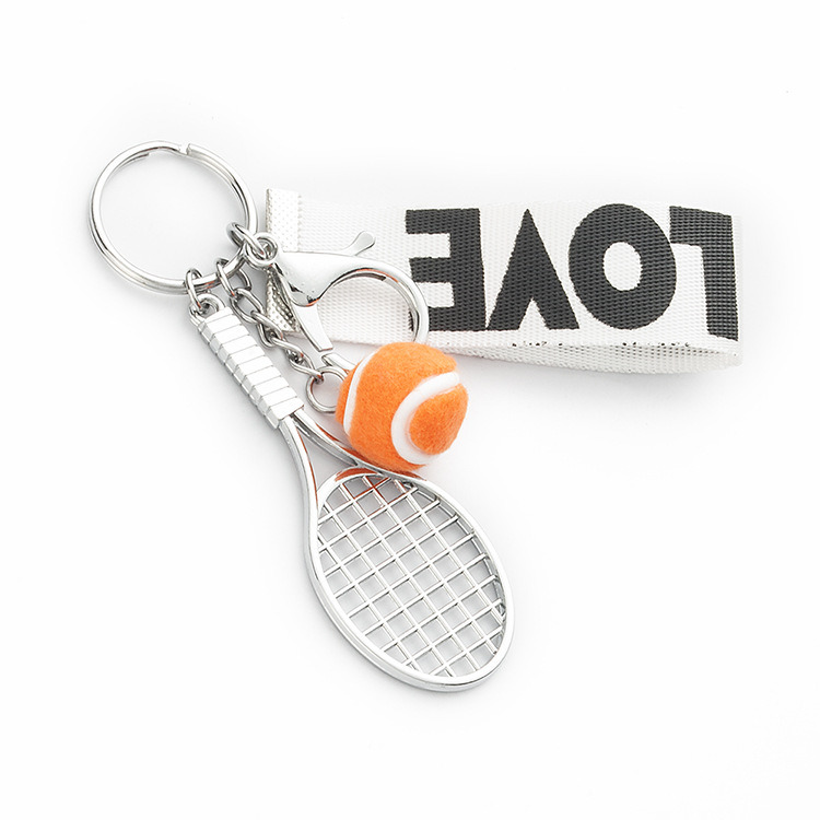 Cheap Tennis Racket and Plush Tennis Keychain with Strap