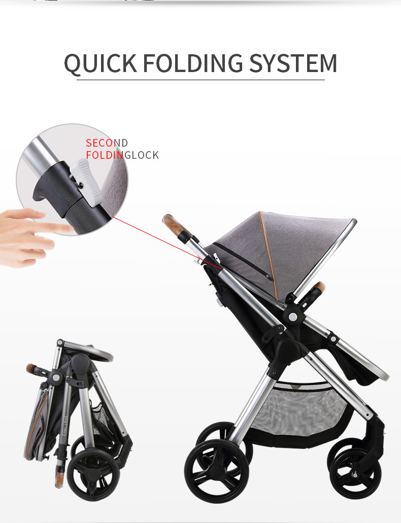 Aluminum Alloy Good Quality Lightweight Portable Folding Baby Stroller From China