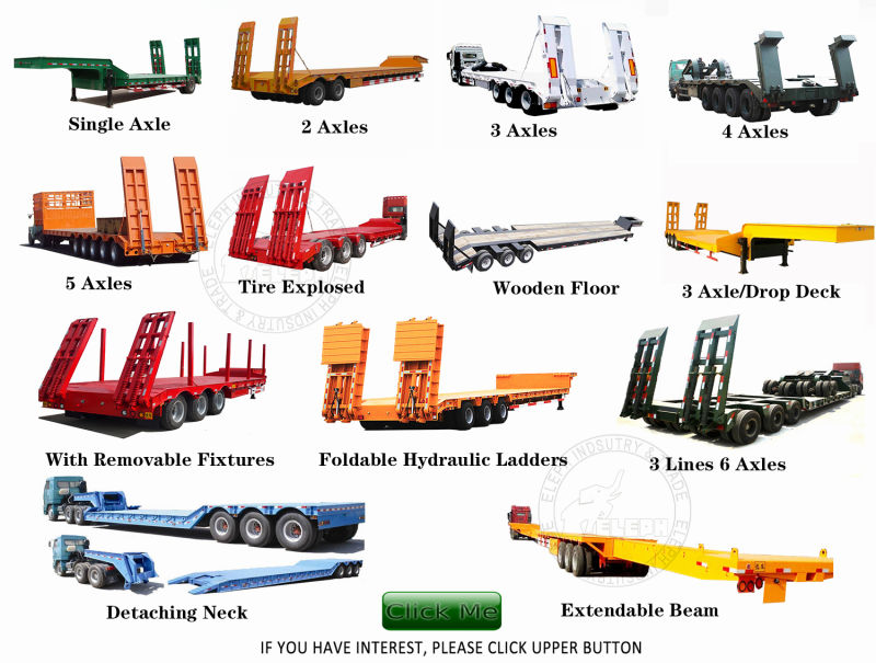 Heavy Duty Low Bed Truck Semitrailer Transport Equipment Trailer