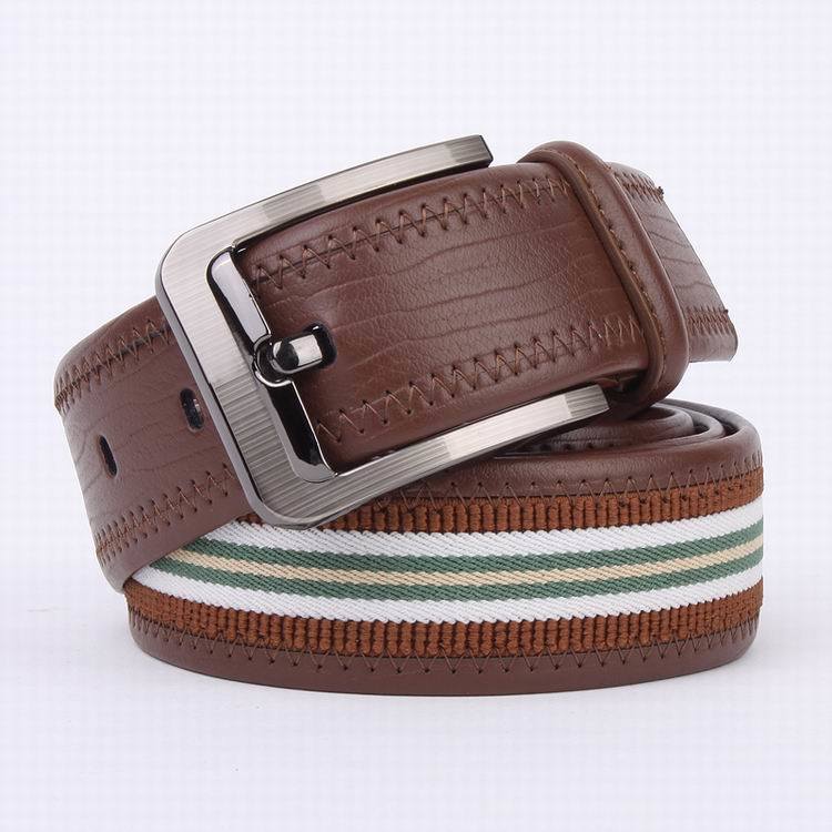 Webbing and Genuine Leather Belt Man Leisure Golf Belt (SR-13038)