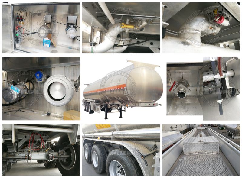 Aluminum 42000 Liters Oil Tanker Semi Trailer Fuel Tank Trailer