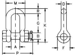 G2150 Alloy Steel Bolt Type Drop Forged Anchor Shackle