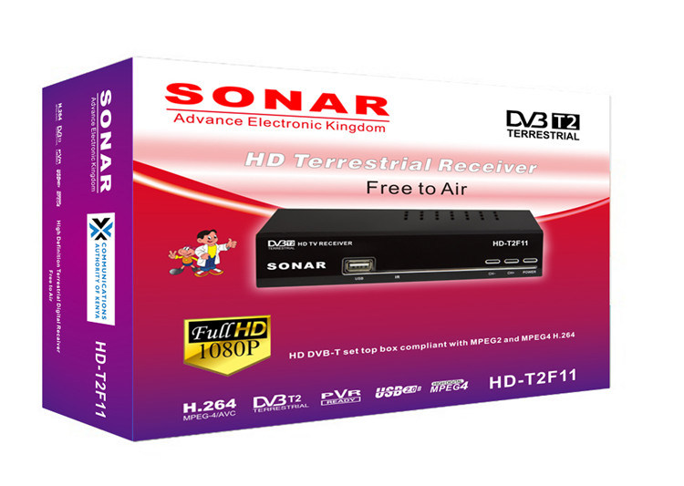 Digital Terrestrial Receiver Sonar DVB-T2 HD T2f11 TV Receiver