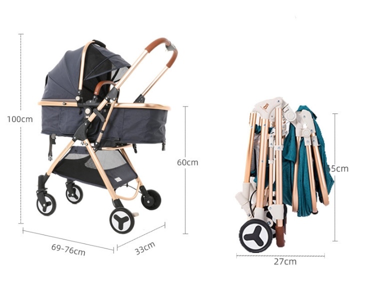 High Quality Stainless Steel Frame Foldable Baby Stroller China Baby Stroller Factory