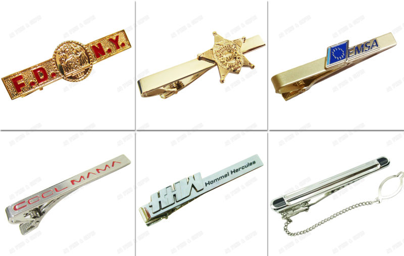 High Quality Tie Bar Manufacture Custom Logo Decoration Gift Clip on Tie Mens Tie Bar, No MOQ (002)