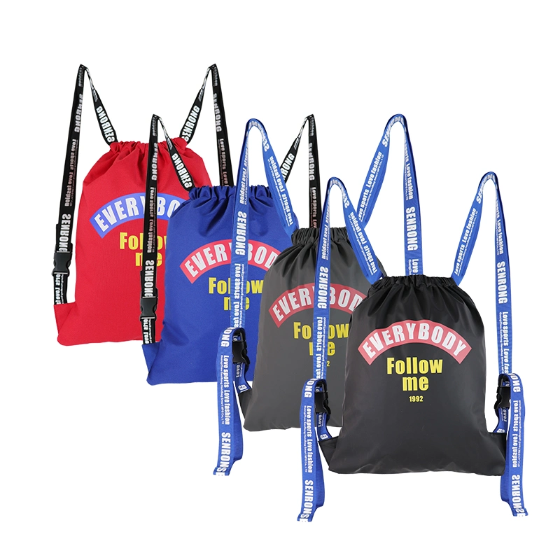 Blue Personalized Custom Made Punching Bags for Kids Custom Made Sports Drawstring Bag