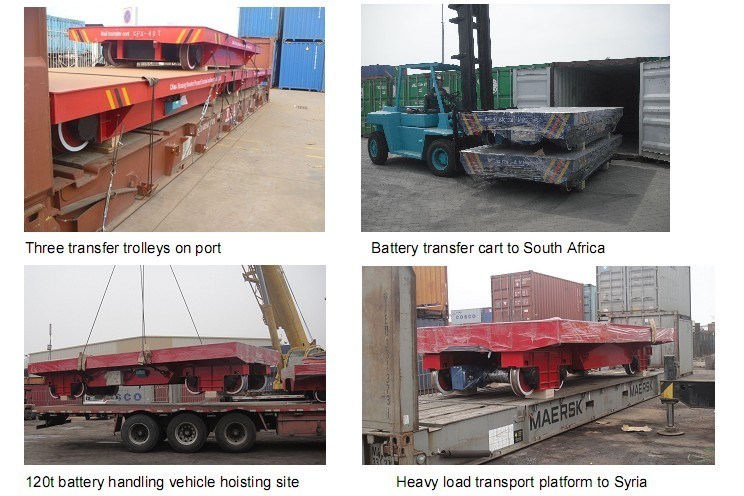 Electric Flat Car with Heavy Loading Running on Steel Rail