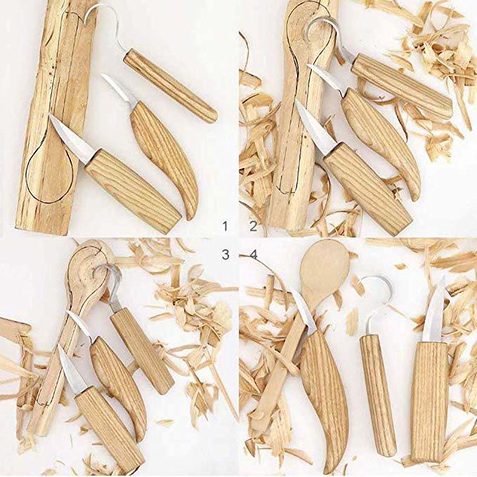 6 PCS Wood Carving Hook Knife Knife with Hook Cutter