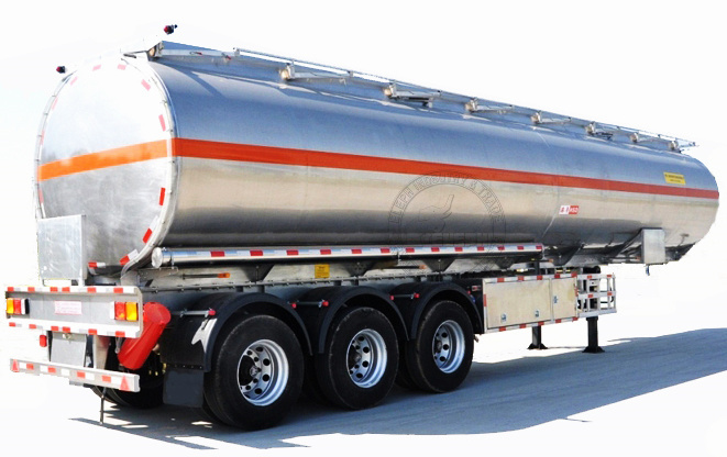 Aluminum 42000 Liters Oil Tanker Semi Trailer Fuel Tank Trailer