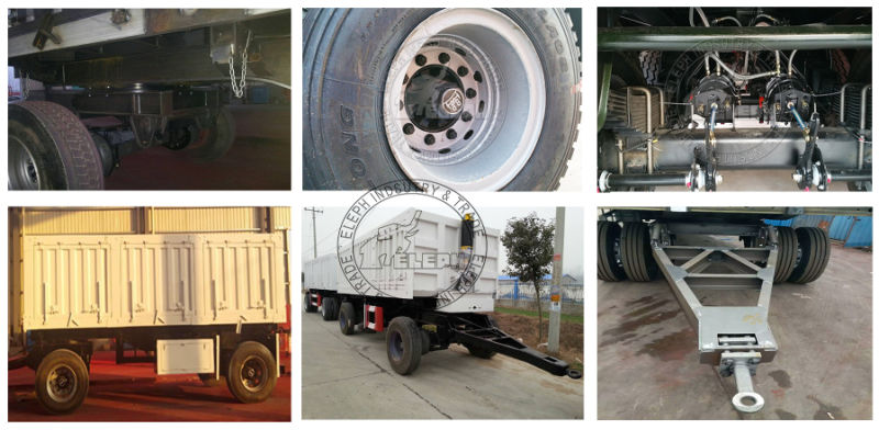 Full Hydraulic Strong Towing Farm Mini Dump Draw Bar Trailer