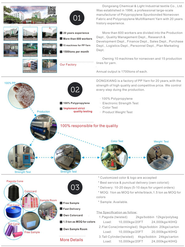 PP Multifilament Yarn for Making Rope, Webbing