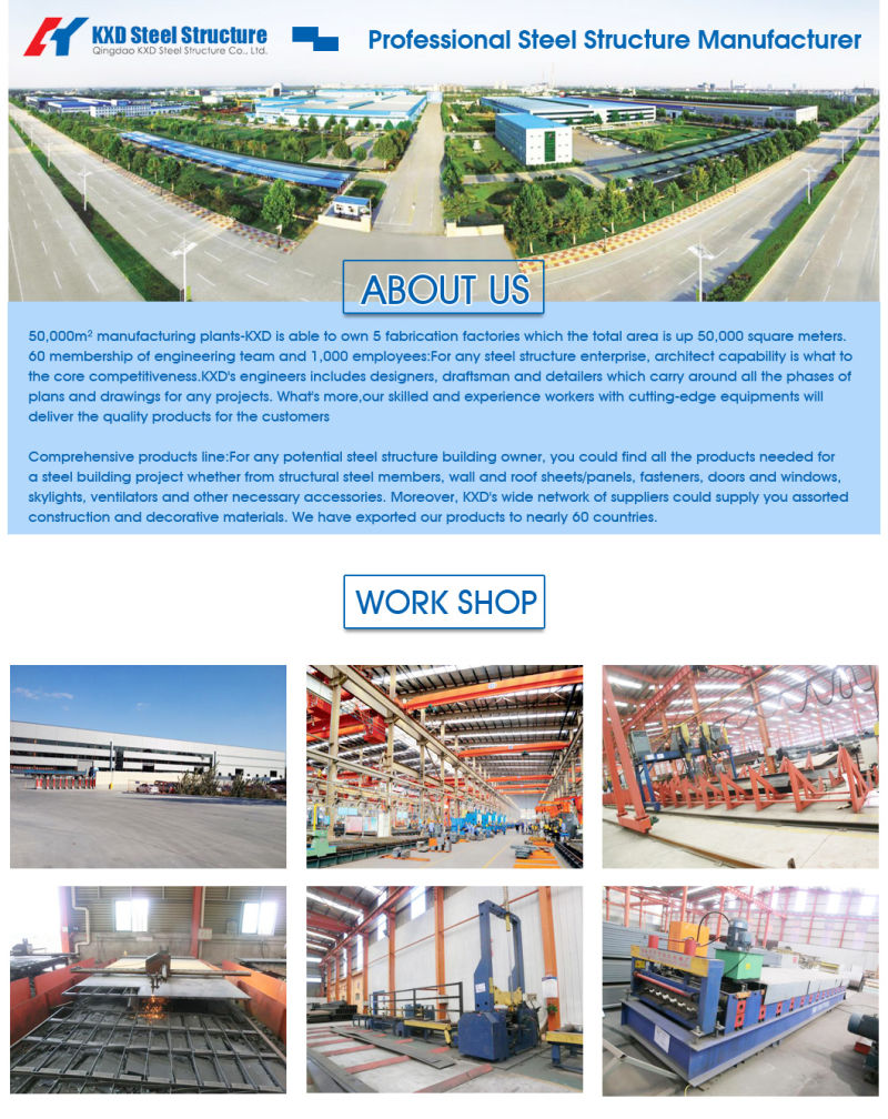 Prefab Light Steel Structure Logistic Center Construction Workshop (KXD-014)