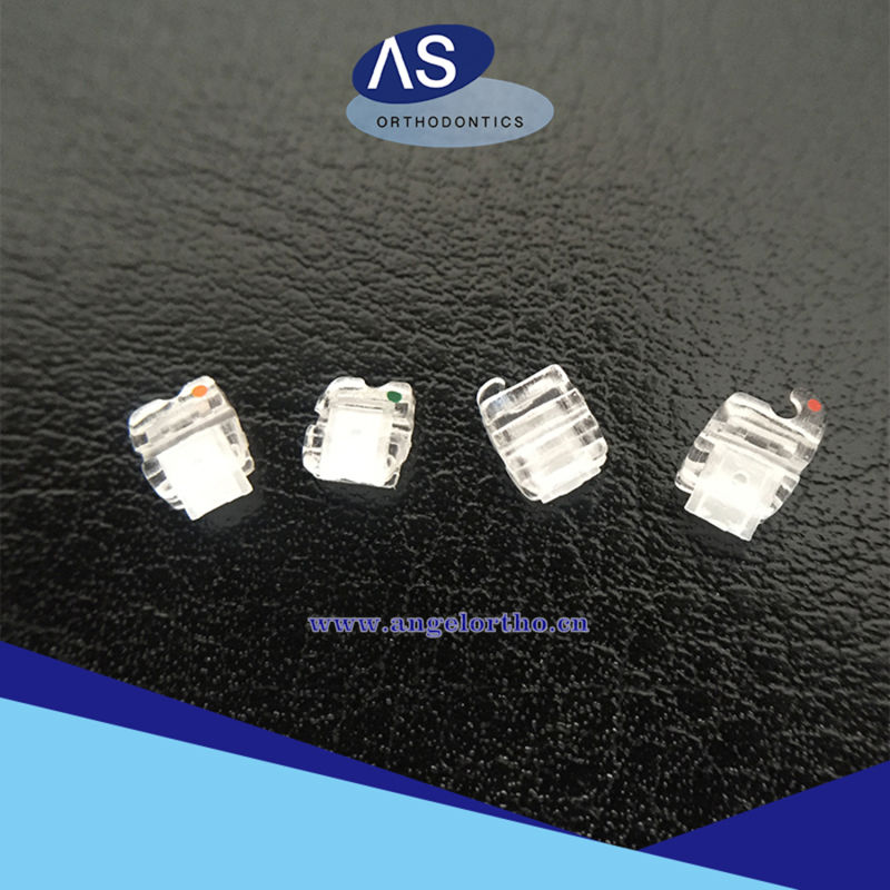 Dental Orthodontic High Quality Clear Self Ligating 022 Roth Brackets with 3 Hook/345 Hook