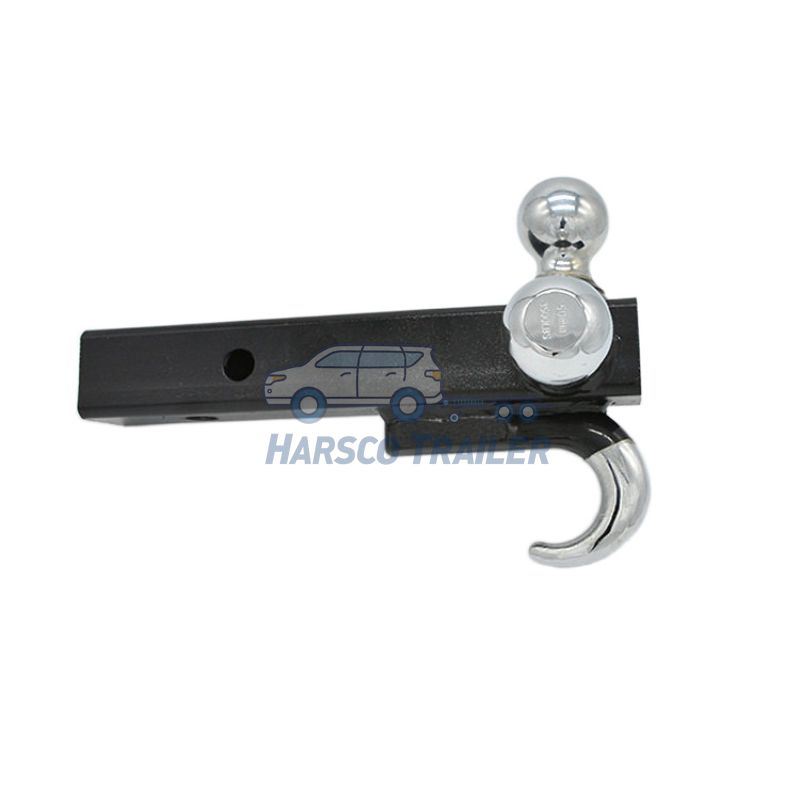 Tri-Ball Mounts Trailer Hitch with Hook-2" Ball Size-12" Length-6000lbs Capacity