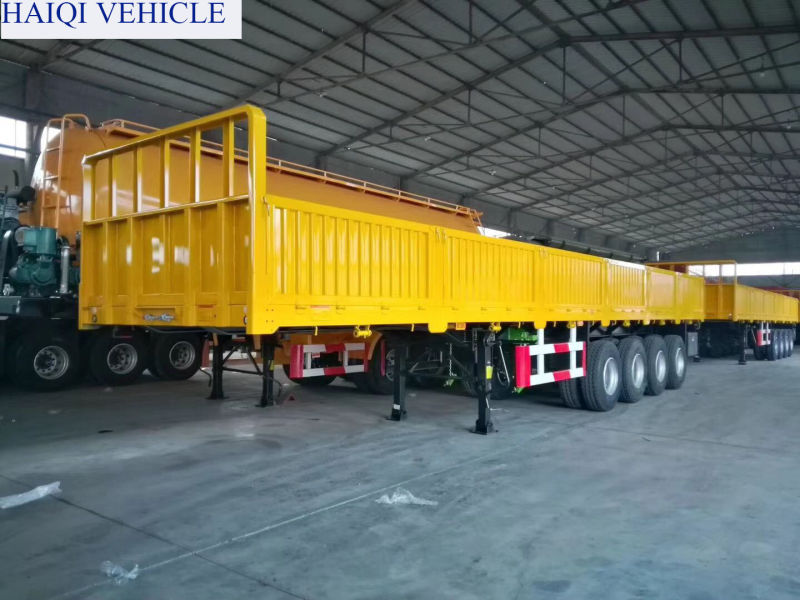 3 Axles Heavy Transport Truck Trailer with High Side Fence for Cargo Transport