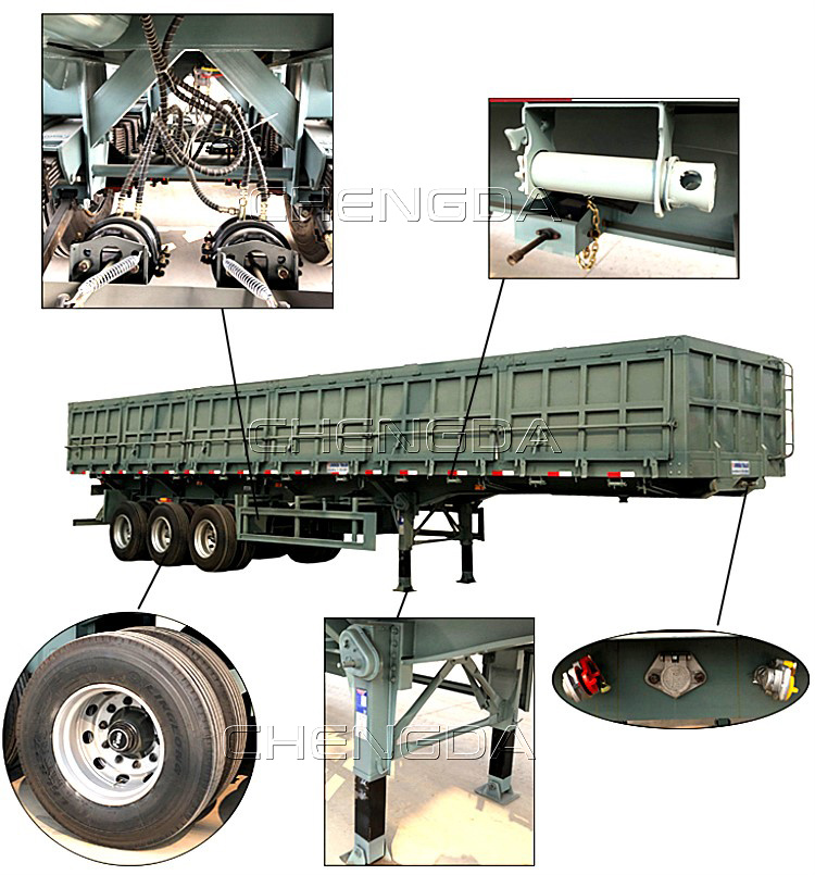 40 Cubic Meter Tipper Trailer Hydraulic Cylinder for Dump Trailer