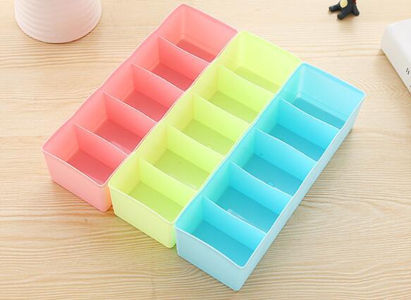 5 Cells Plastic Organizer Storage Box Used for Tie-up Bra Socks