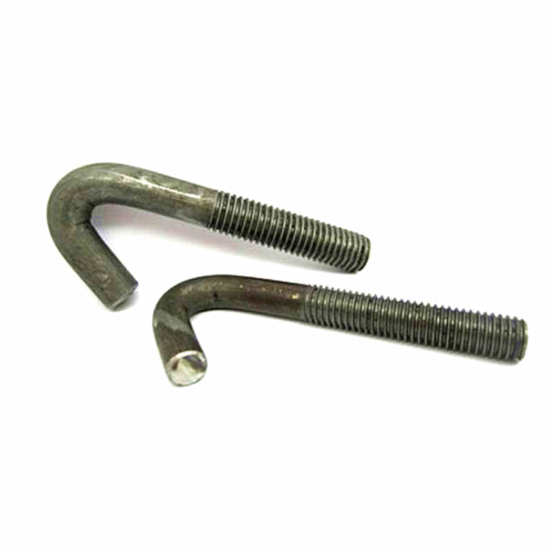 Custom Steel with Zinc Plated J Shape Hook Bolt, Hook Bolt with Nut