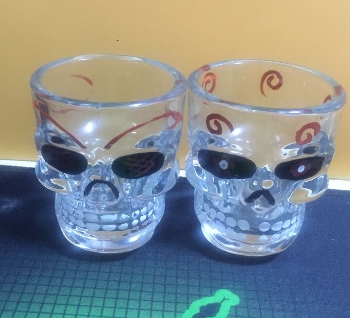 Cutting Skull Glass as Skull Shot Glasses