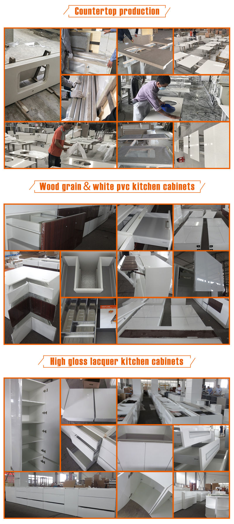 Customized High Quality Gray Plastic Laminate Kitchen Cabinets Furniture
