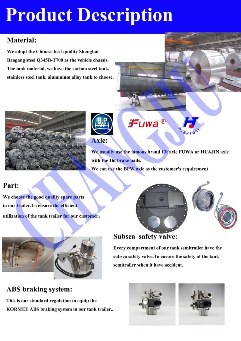 Made in China Aluminium Alloy Oil/Fuel/Gasoline Oil Tank/Tanker Truck Trailer