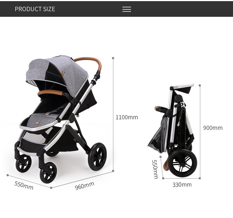 Aluminum Alloy Lightweight Portable Stroller Folding Baby Walker Stroller