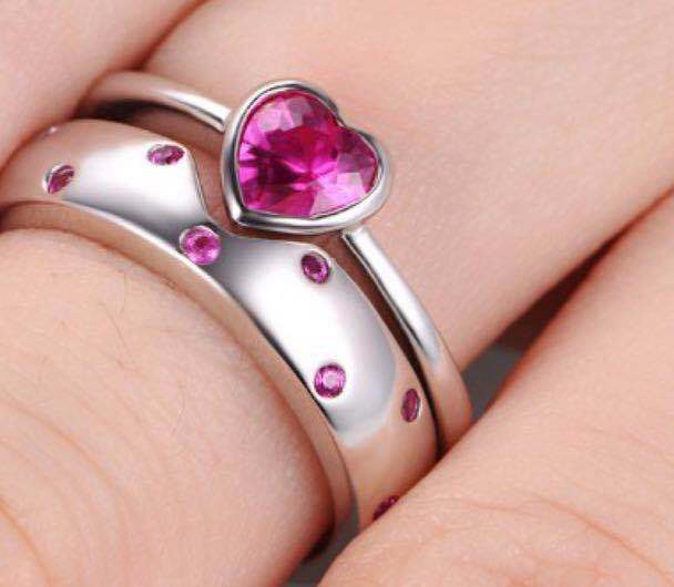 Trendy Jewelry Brial Ring in 925 Sterling Silver Ring with Pink CZ