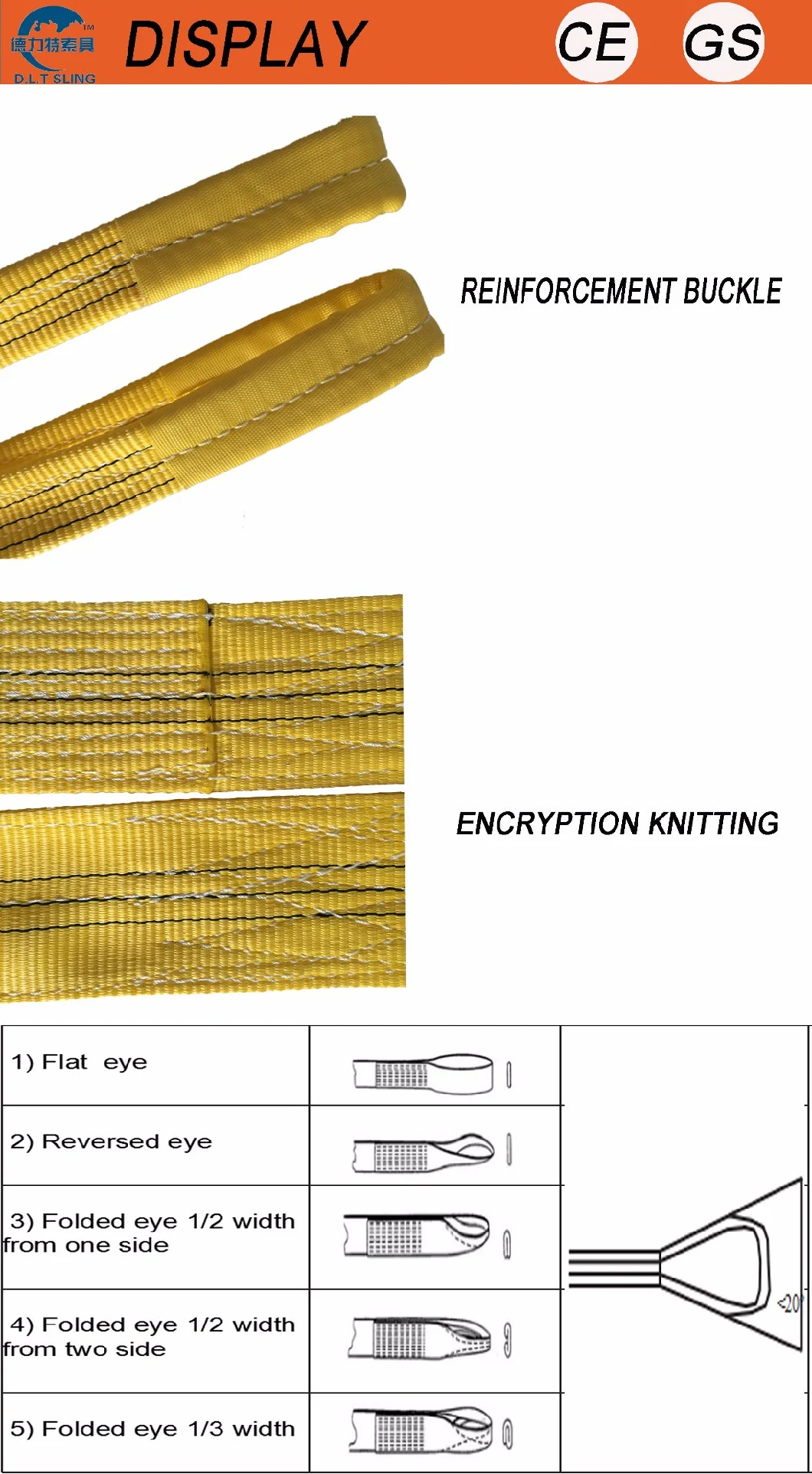 Polyester Webbing Sling, According to En1492-1, as 1353, ASME B30.9 Standard, Ce, GS Approved.