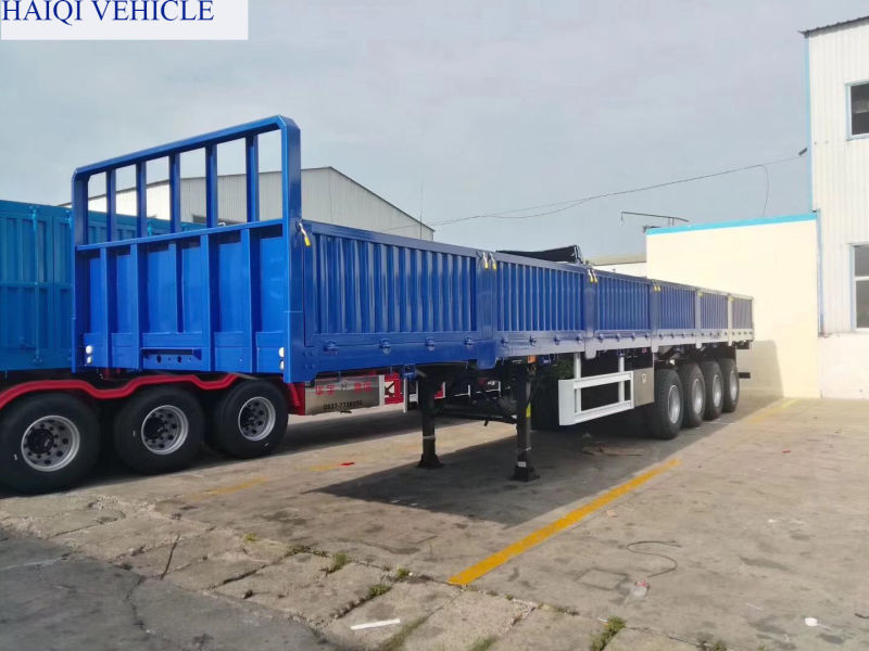 3 Axles Heavy Transport Truck Trailer with High Side Fence for Cargo Transport