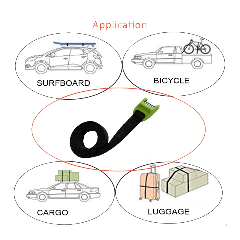 3cm Surf Rack Tie Down Strap Heavy Duty Car Buckle Roof Straps Rachet Straps with Neoprene Pad