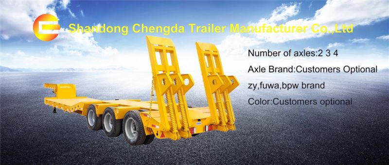 3 Axles Heavy Duty Used Low Loader Lowbed Trailer
