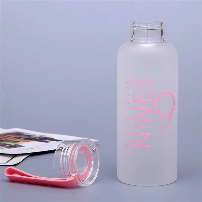 Frosted Water Glass Bottle 450ml Glass Drink Bottle 2020