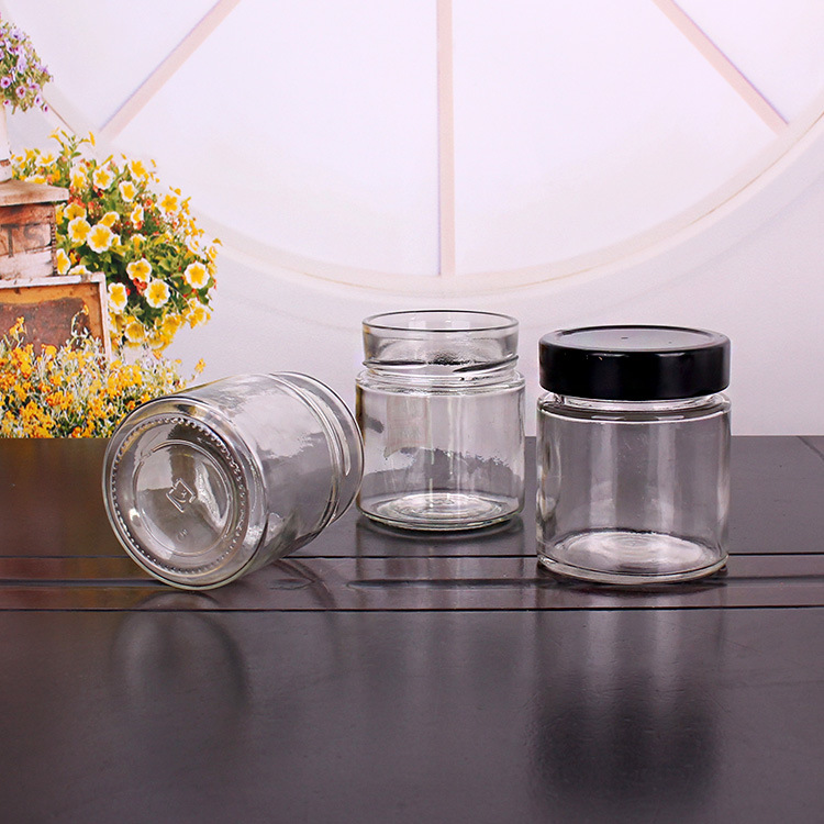 Round Cylinder Glass Candle Jar Glass Holder with Steel Lid