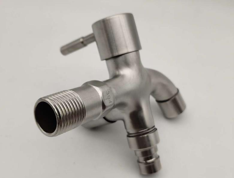 304 Stainless Steel Faucet with Washing Machine Connector, Basin Faucet with Washing Machine Connector