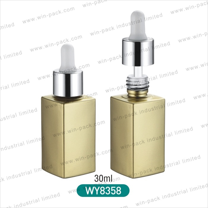 New Design 30ml Yellow Empty Square Glass Bottle for Essential Oil