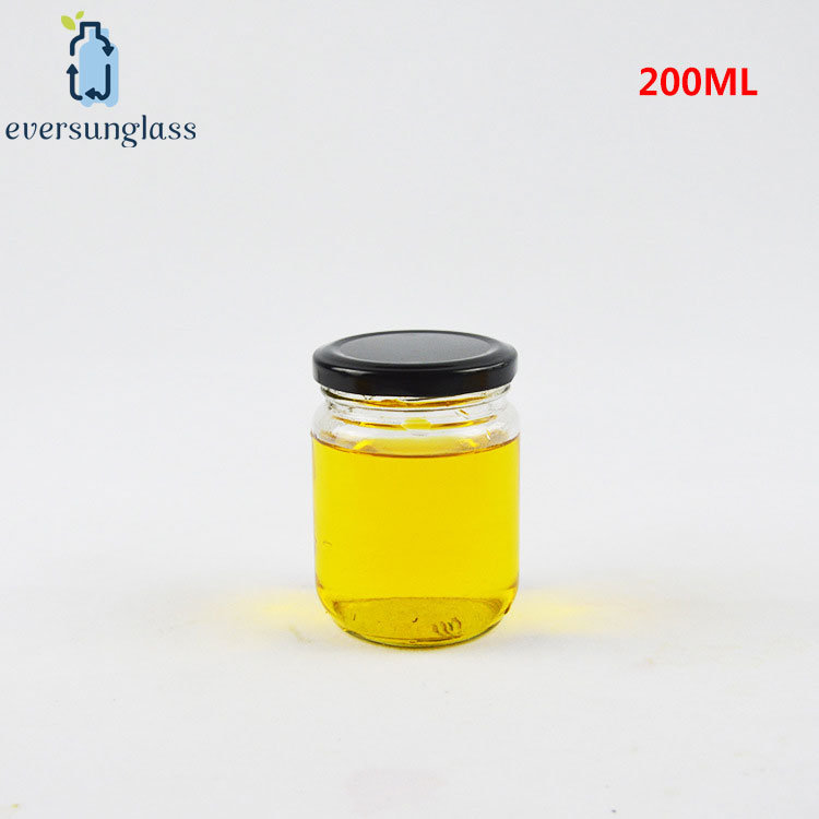 200ml Glass Honey Jar with Metal Lid for Honey Pickle