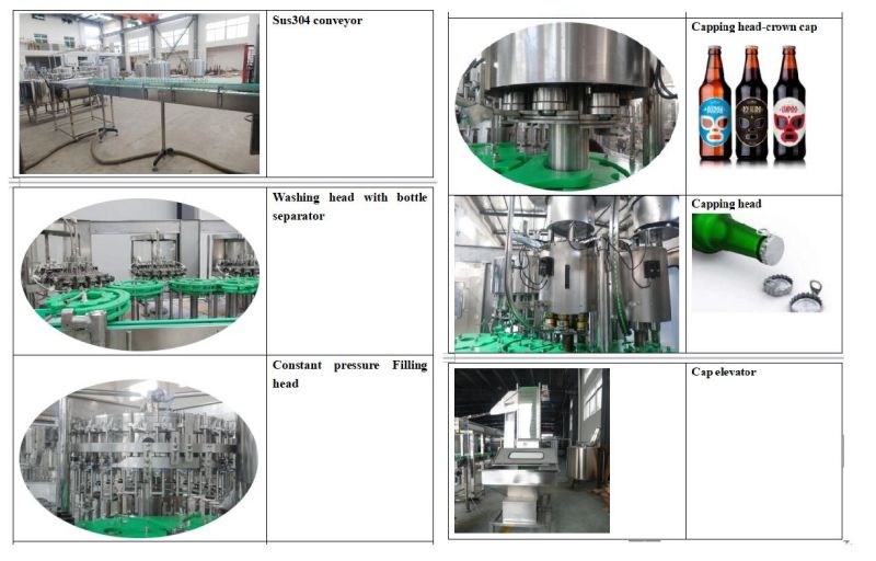 Automatic Glass Bottle Beer Carbonated Beverage Drinks Liquid Filling Machine