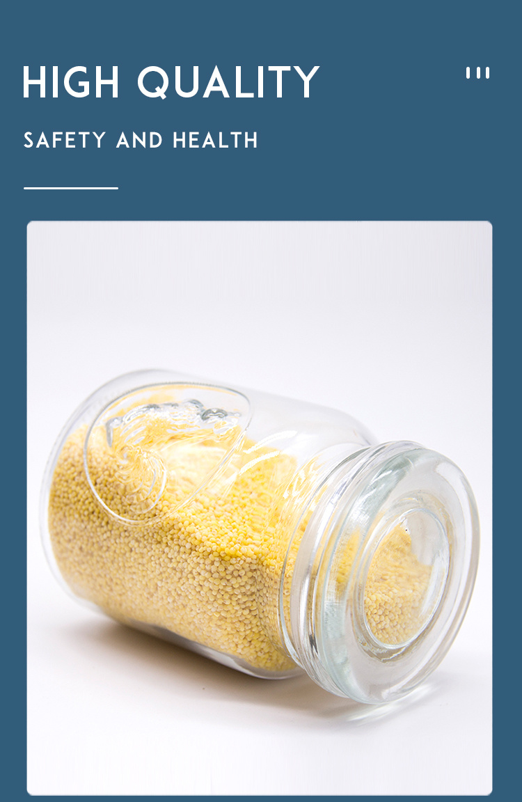 Different Sizes Glass Jar Round Shape Glass Jar Food Container