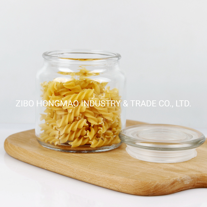 300ml 500ml 700ml Round Glass Storage Jars with Flat Lids