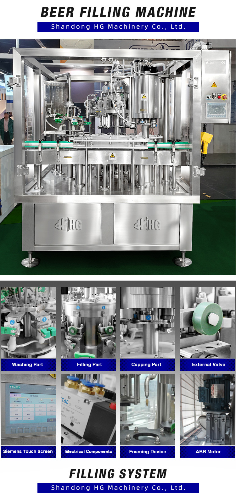 Beer Filling System Beer Bottling Machine Bottle Filling Machine for Brewery